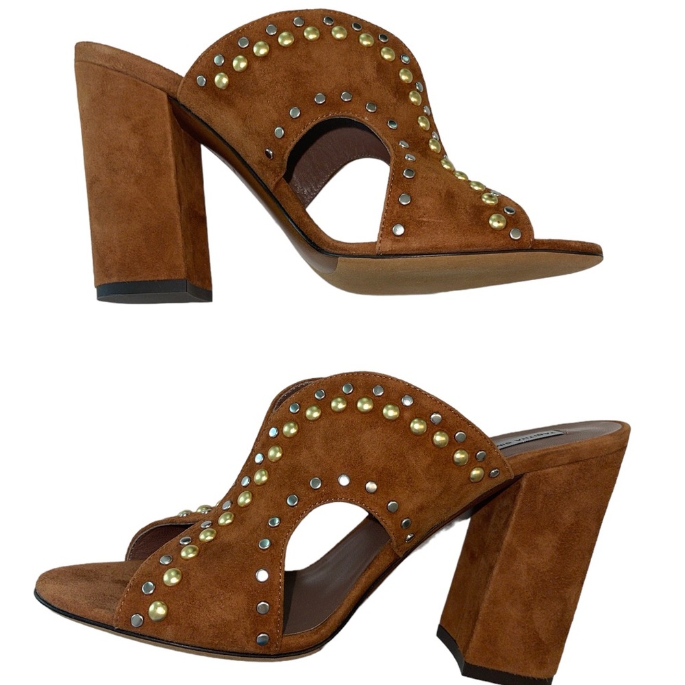 Tabitha Simmons Celia Brown Suede Sandals Studded Size 9 NIB - Picture 5 of 16